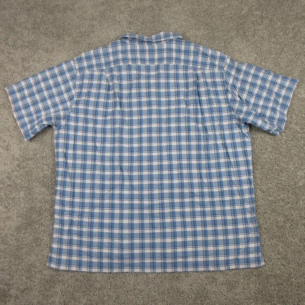 Polo Ralph Lauren Shirt Mens XL Blue Plaid Adams Camp Loop Collar Button Up